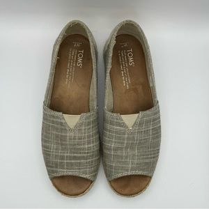 Toms peeptoe flats size 7
